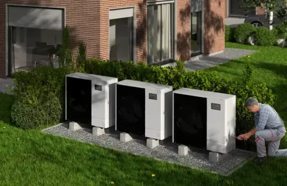 3 buitenunits in de tuin